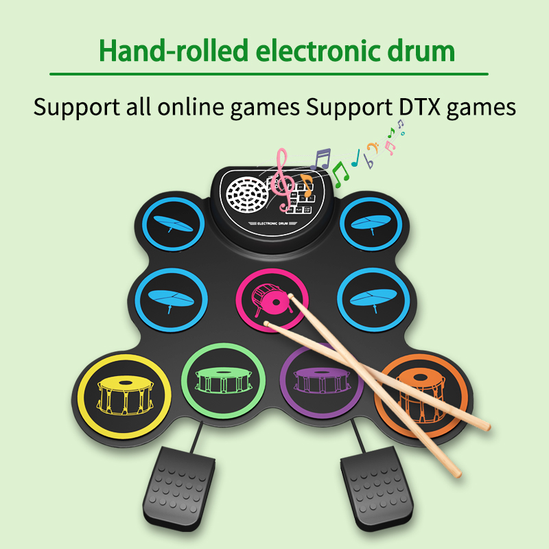 Electronic Drum Kit For Kids - Set di batteria elettronica pieghevole e