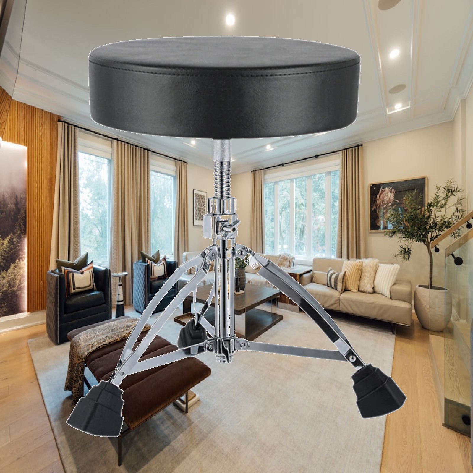 Drum Throne Adjustable - Sgabello per Batteria con Spugna ad