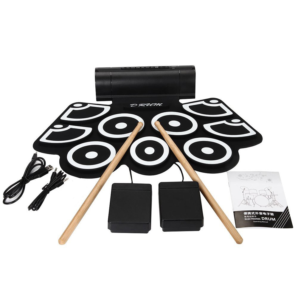 Electronic Drum Set Roll Up - Set di batteria elettronica portatile USB,