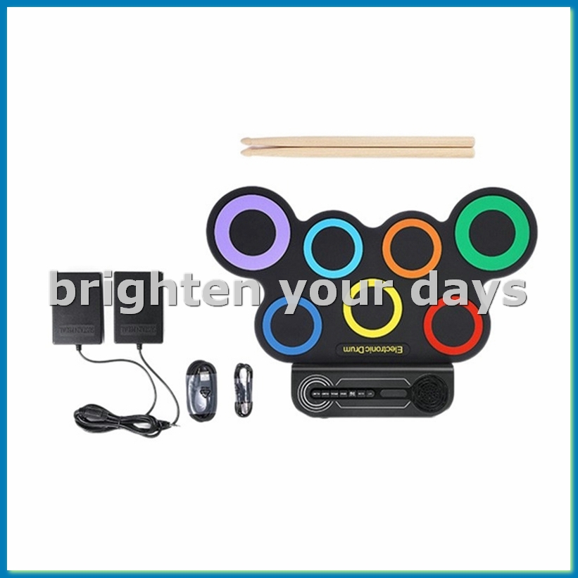 Electronic Drum Set Roll Up - Set batteria elettrica Altoparlante incorporato, batteria