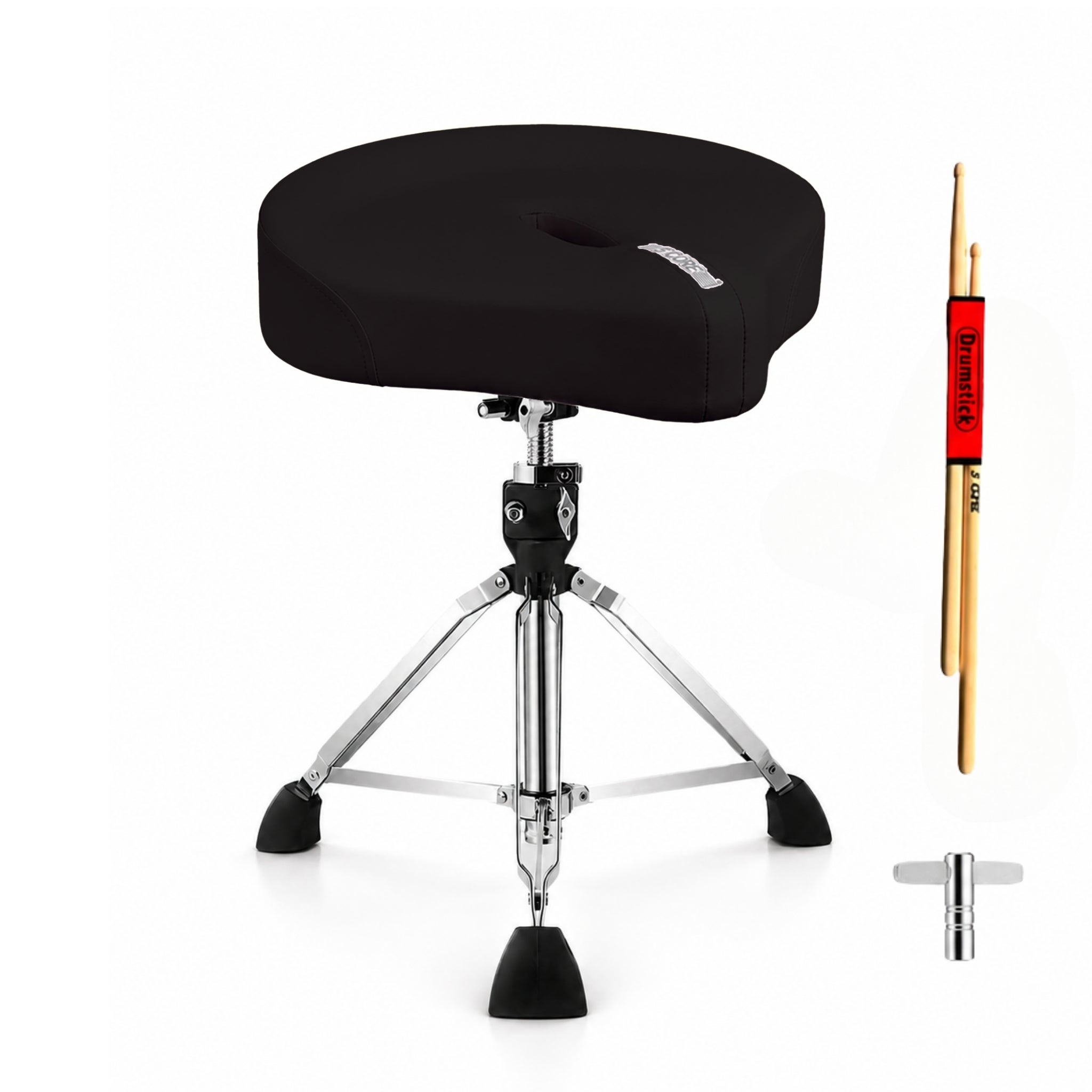 Drum Throne Adjustable - Sgabello da batterista ergonomico imbottito 4