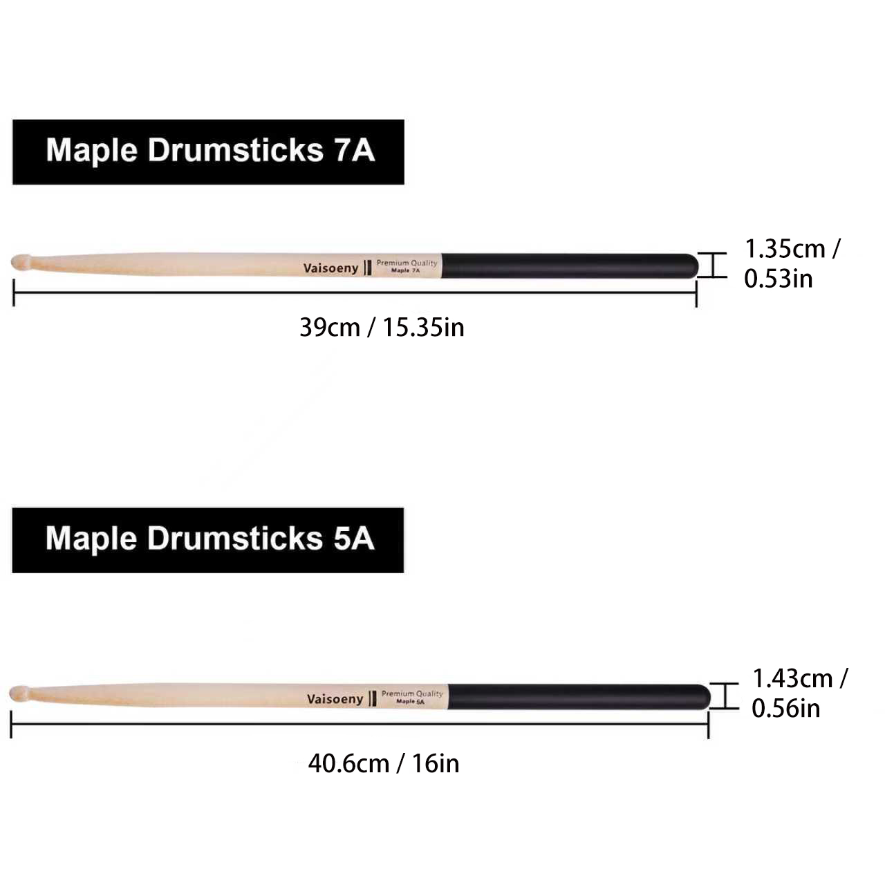 12 Paia di Bacchette per Batte - Drumsticks 5A Maple recensione e prezzo